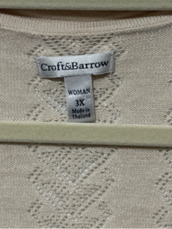 3/$30 croft & barrow Open-Front Knit Cardigan in Light Beige - Picture 2 of 4